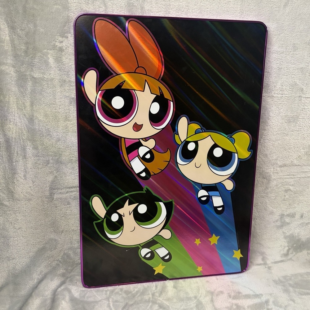 Powerpuff Girls Holographic Metal Wall Sign 12x17 Open Road Brands‎ Cartoon 2024